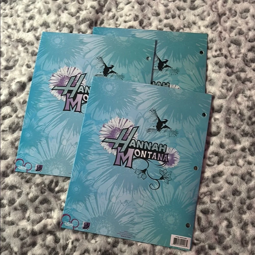Disney Hannah Montana Floral Folders - Blue and Purple